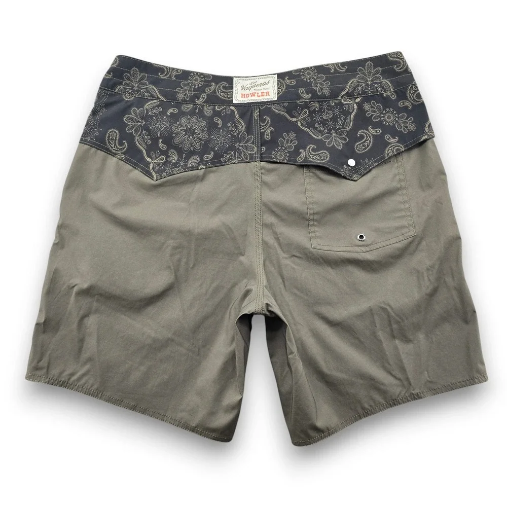 Howler Brothers Los Vaqueros Western Trunks Men 34 Green Paisley Board Shorts 8
